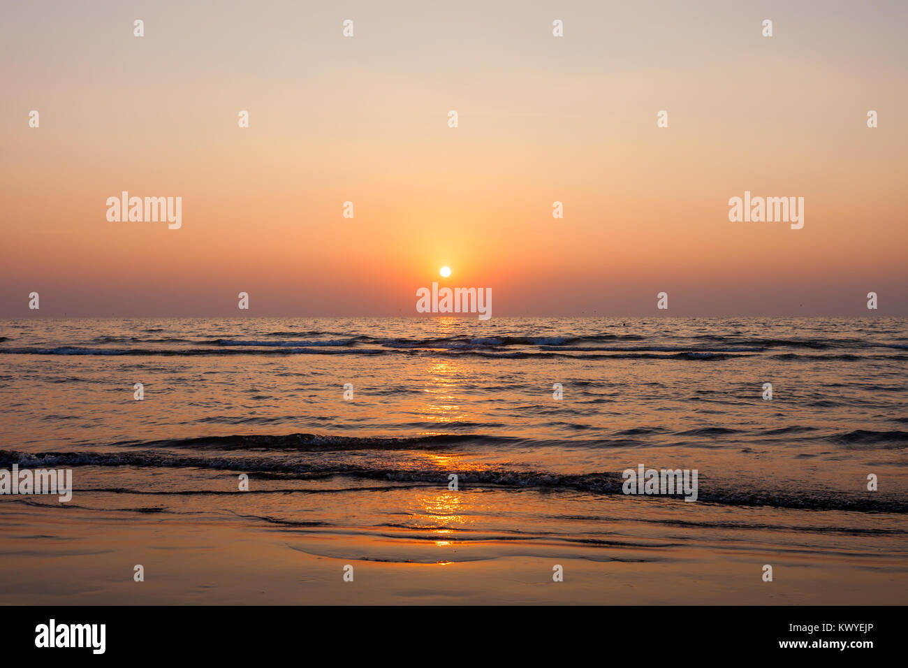 Beauty sunset on Goa beach in India Stock Photo - Alamy