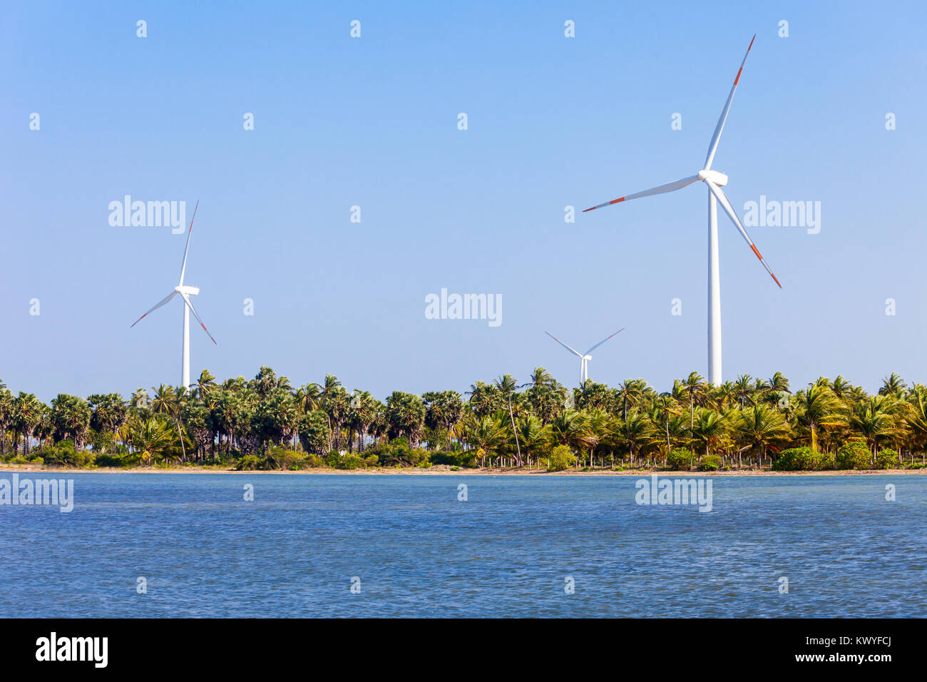 Wind turbines in Kalpitiya, Sri Lanka. wind turbine is a device that converts the winds