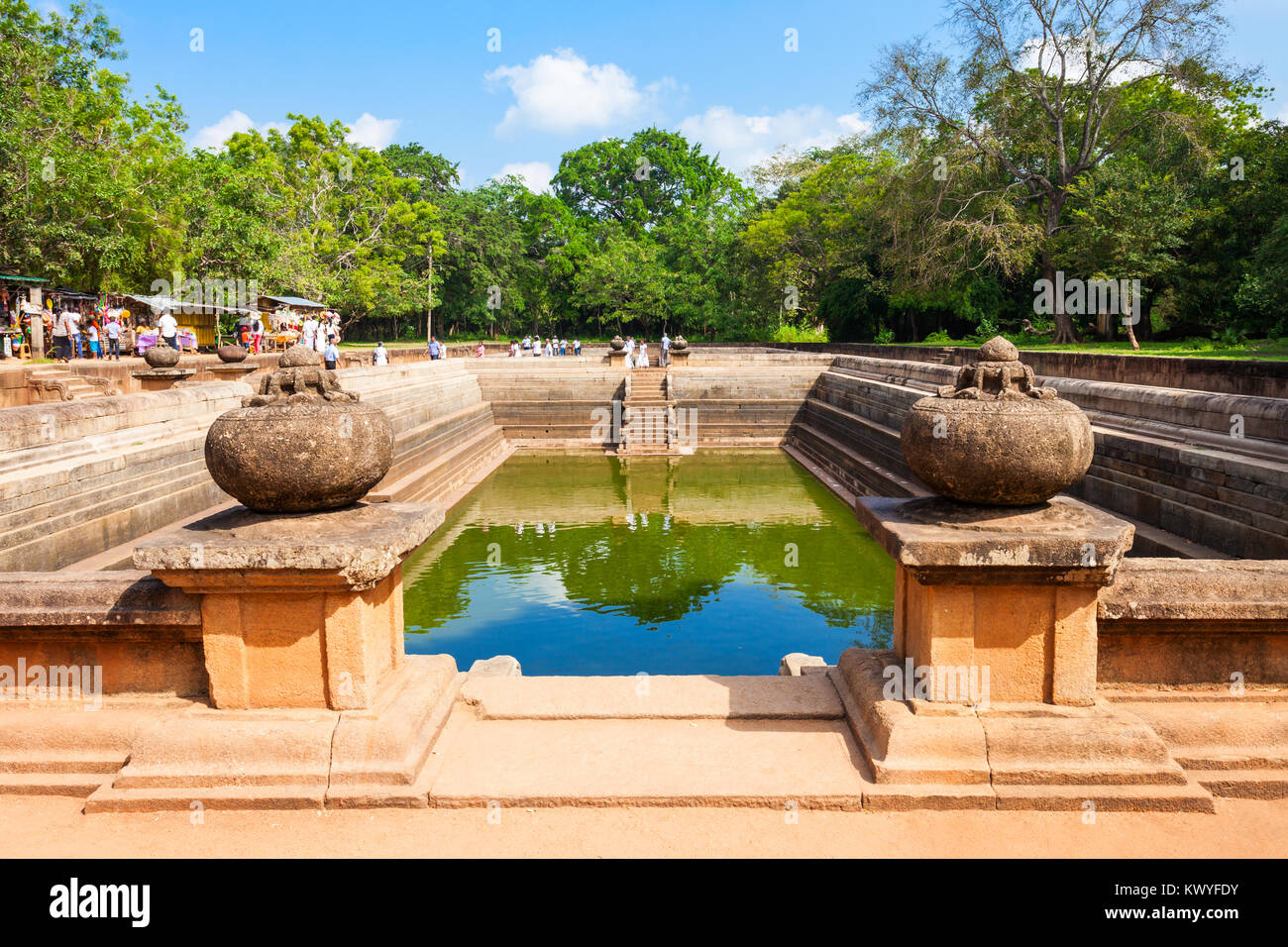 Kuttam Pokuna Twin Ponds - one of the best specimen of bathing tanks in the ancient kingdom of Anuradhapura, Sri Lanka Stock Photo