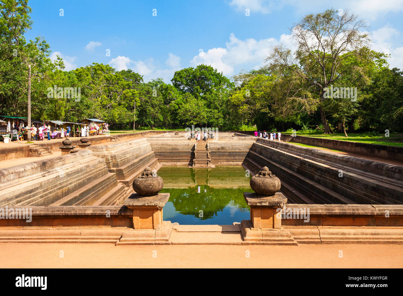 Kuttam Pokuna Twin Ponds - one of the best specimen of bathing tanks in the ancient kingdom of Anuradhapura, Sri Lanka Stock Photo