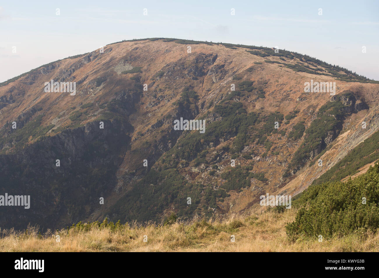 Mountain landscape of the Krkonoše National Park in the Czech Republic Stock Photo