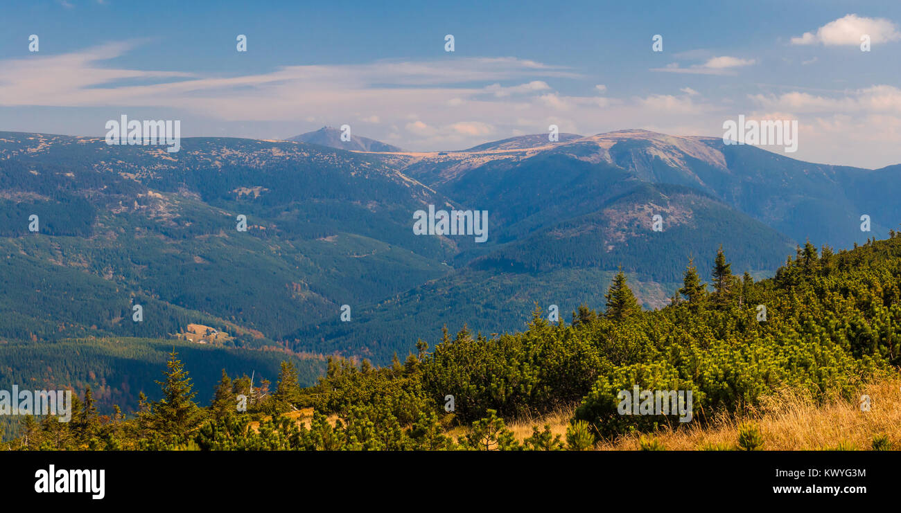Mountain landscape of the Krkonoše National Park in the Czech Republic Stock Photo