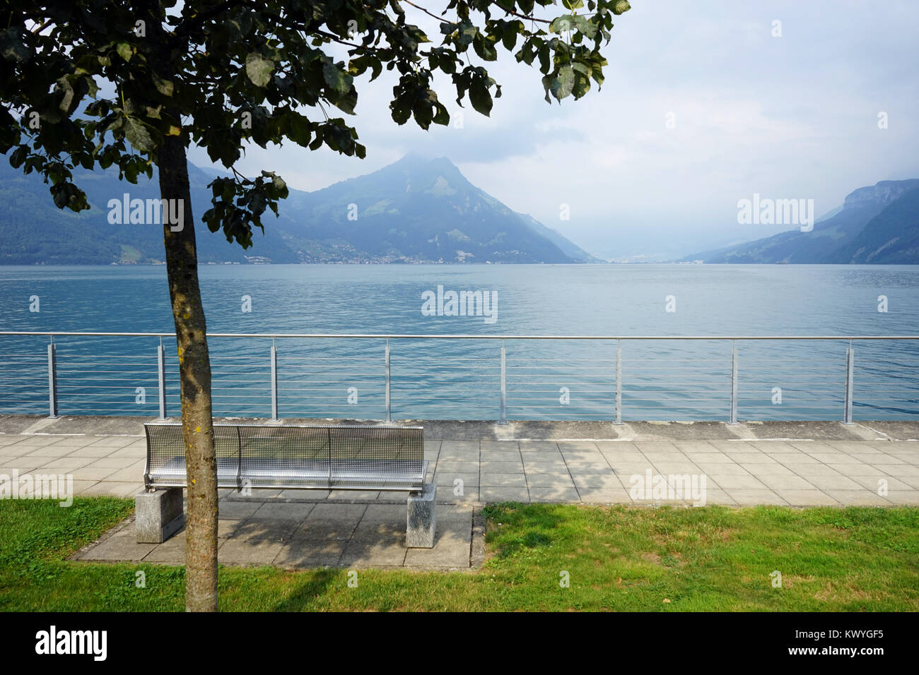 View of Lake Lucerne from Beckenried, Switzerland Stock Photo
