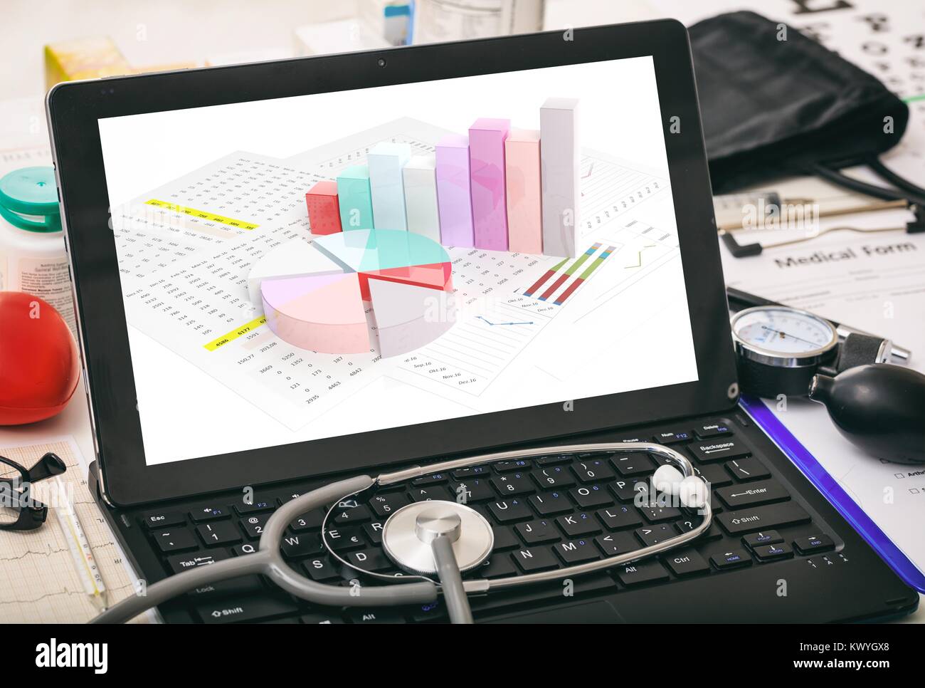 Data analysis on a computer's screen Stock Photo Alamy