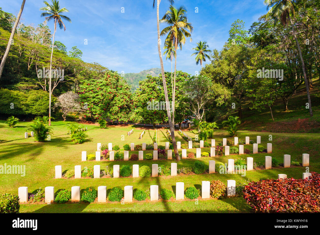 Kandy second world war cemetery is a British military cemetery in Kandy, Sri Lanka. Cemetery is for soldiers of the British Empire who were killed dur Stock Photo