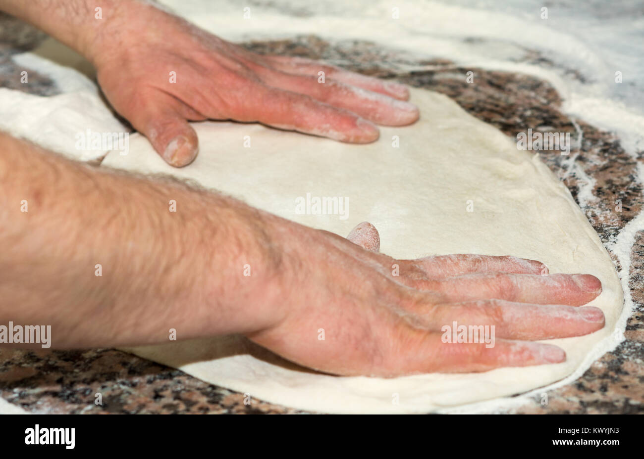 The Chefs Hands Knead Dough To Make Pizza In Kitchen Food Italian Cuisine And Cooking ConceptFood Concept Pr The Chefs Hands Knead Dough To Make Pizza In Kitchen Food Italian Cuisine And Cooking ConceptFood Concept Pr