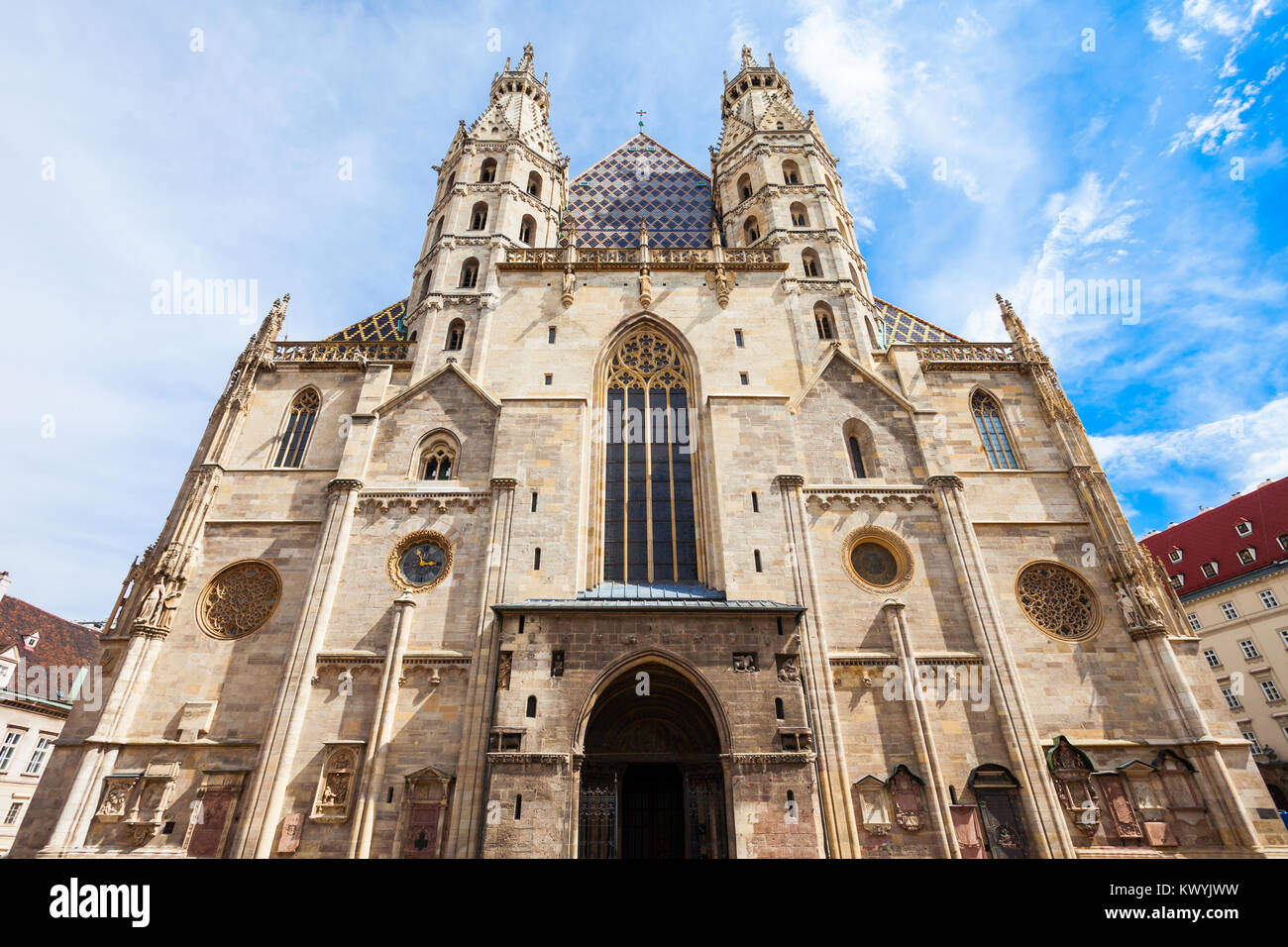 St. Stephens Cathedral is the mother church of the Roman Catholic Archdiocese of Vienna, Austria. St Stephens Cathedral is the most  important religio Stock Photo