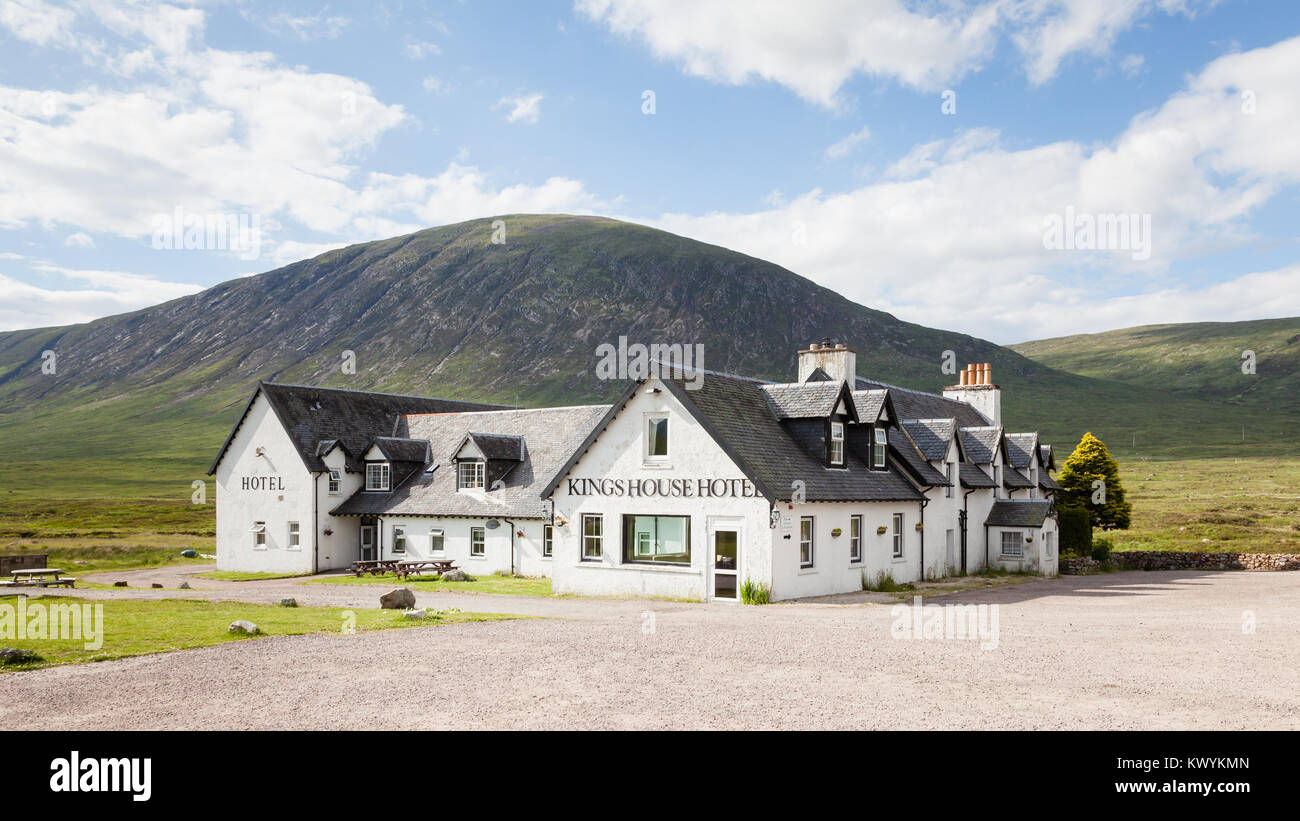 The Kings House Hotel in Glencoe, Scotland. The hotel is in a remote