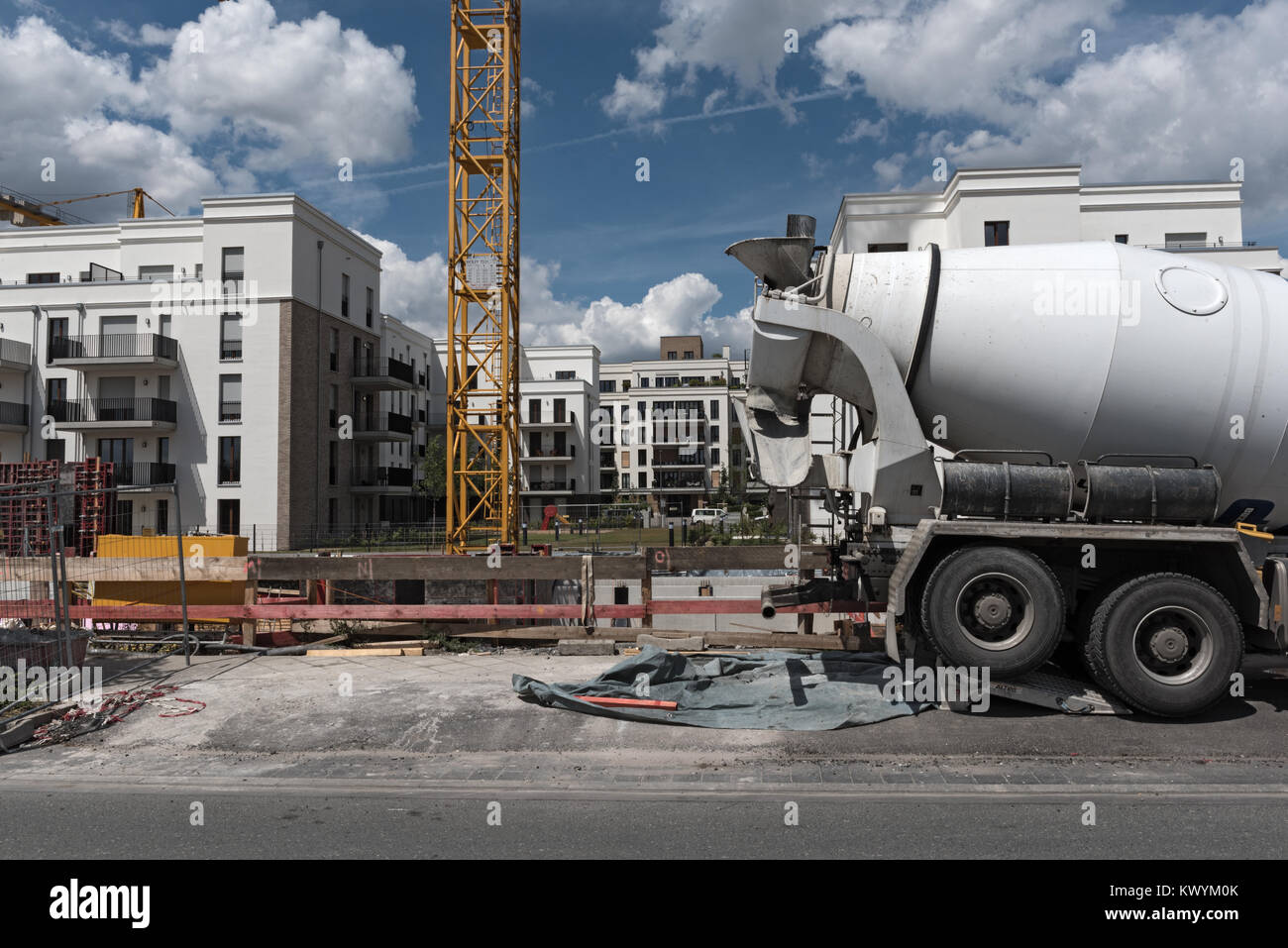 Construction site in a new district Europaviertel Frankfurt am Main, Germany Stock Photo