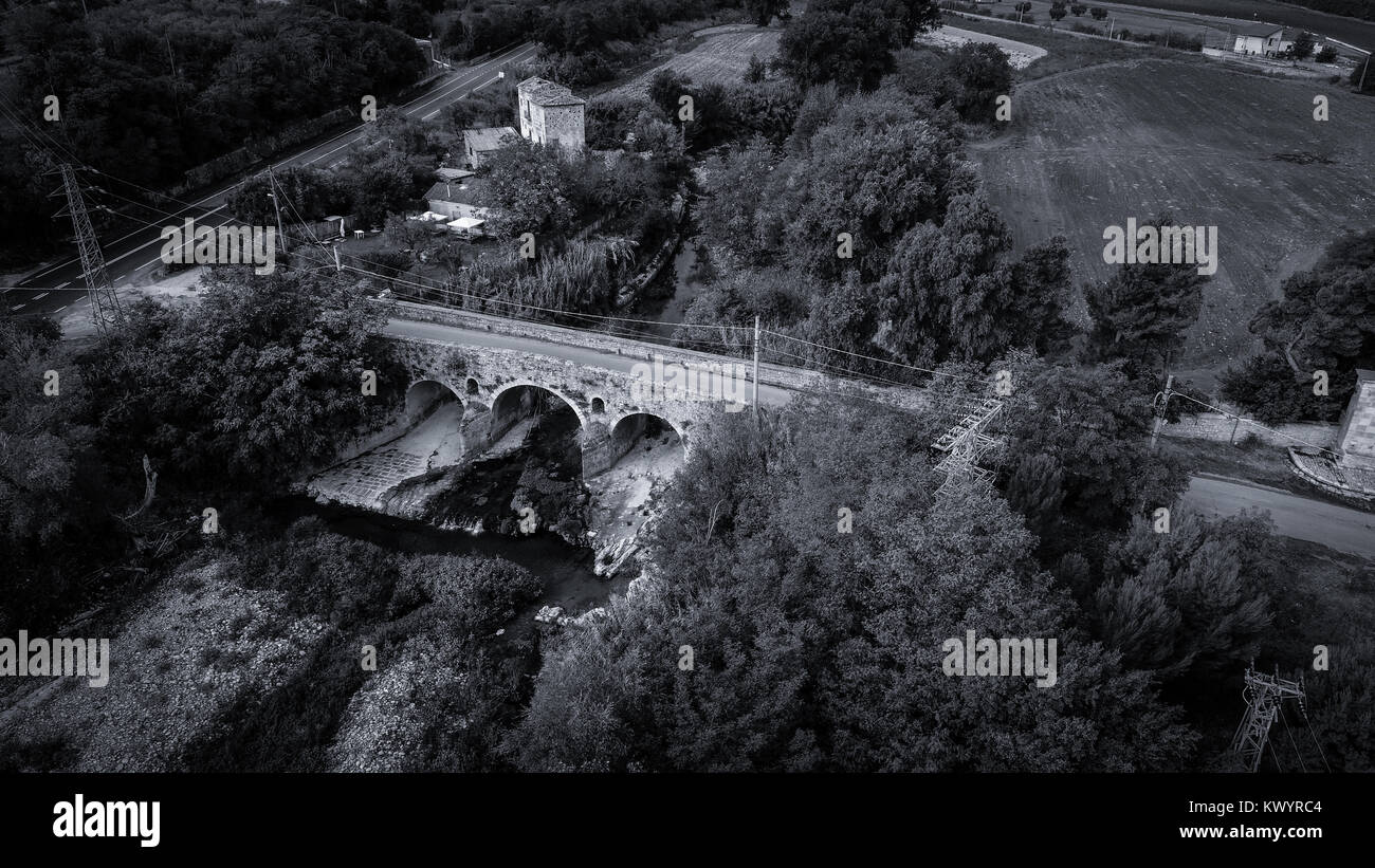 Roman bridge in Bovino, Italy Stock Photo