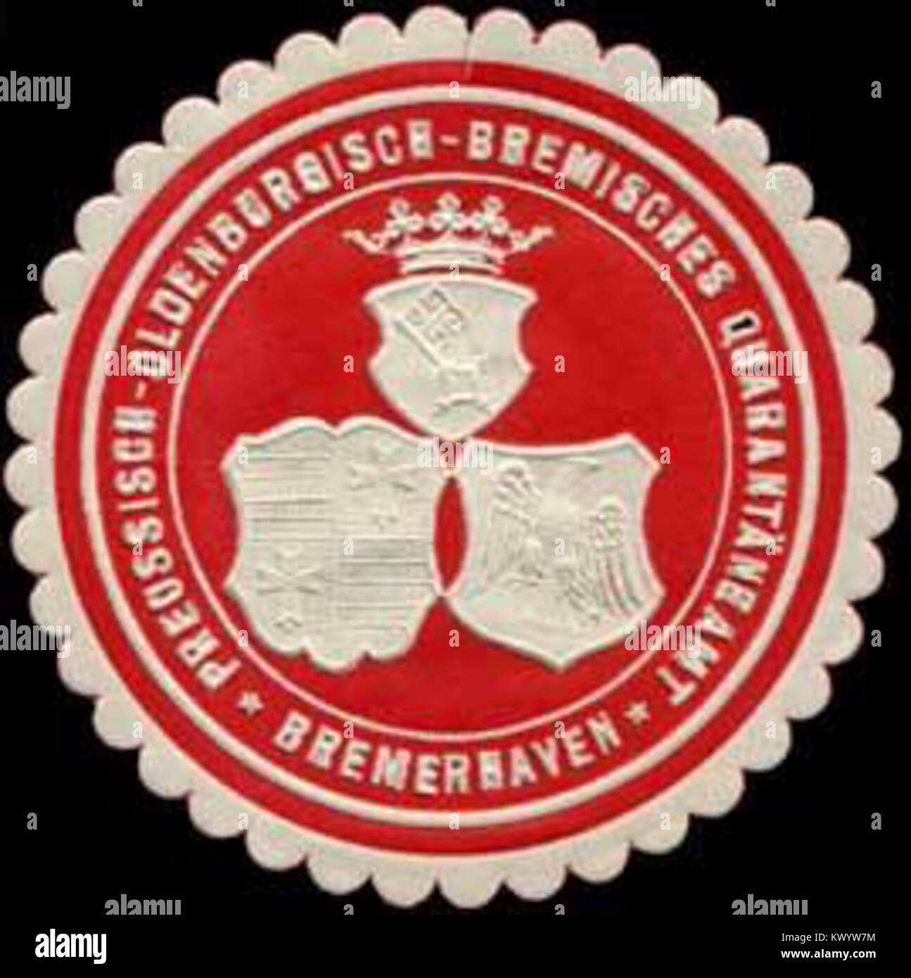 Siegelmarke Preussisch-Oldenburgisch-Bremisches Quarantäneamt Bremerhaven W0314683 Stock Photo