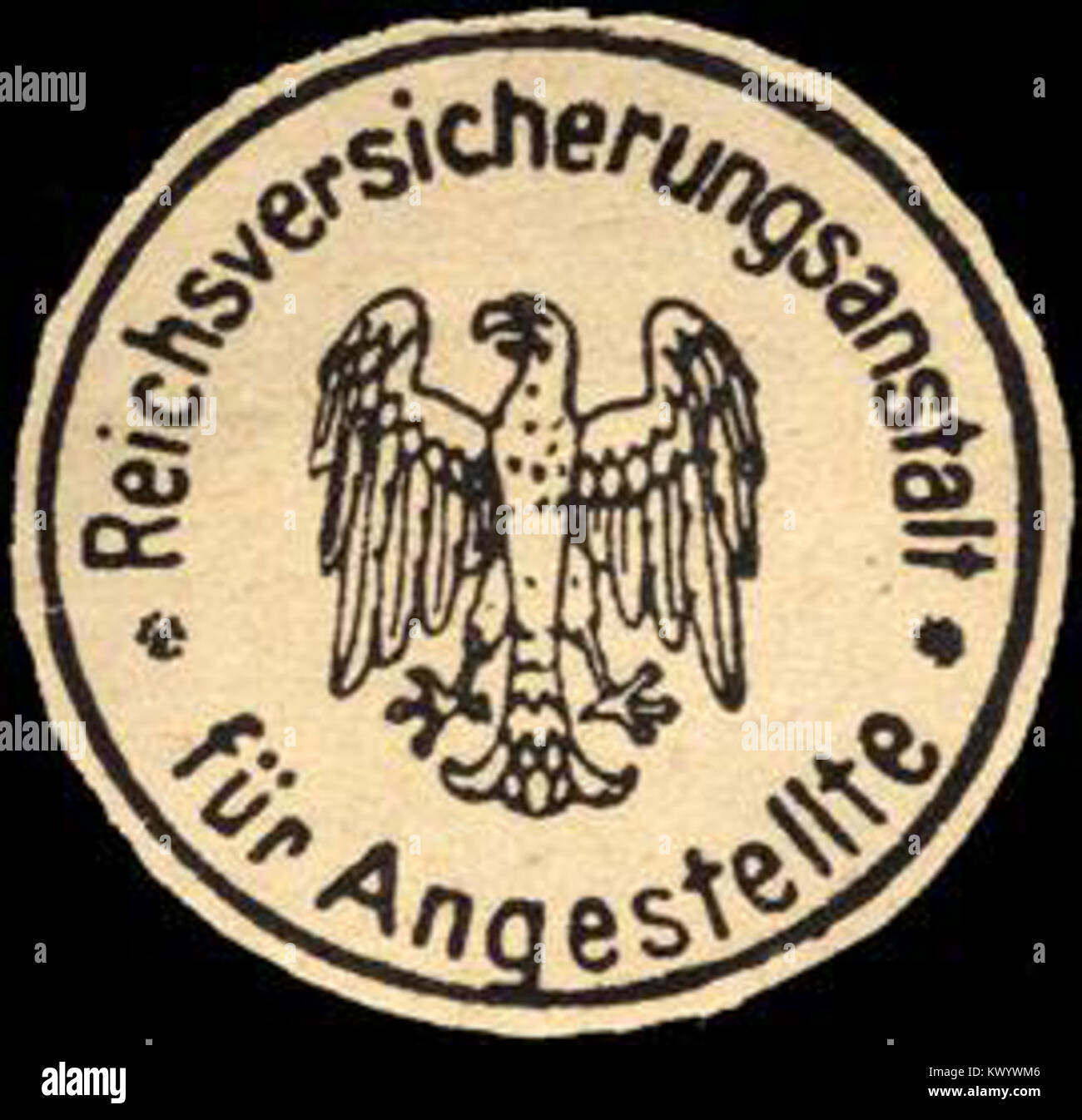 Siegelmarke Reichsversicherungsanstalt für Angestellte W0221484 Stock Photo