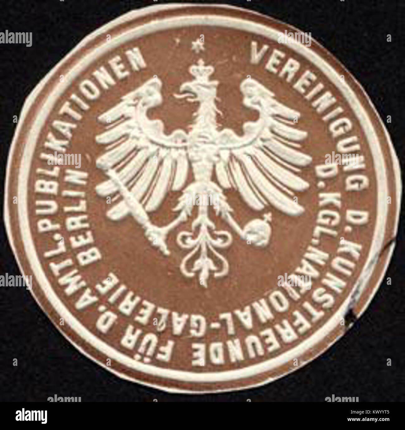 Siegelmarke Vereinigung der Kunstfreunde für amtliche Publikationen der Königlichen National - Galerie Berlin W0227733 Stock Photo