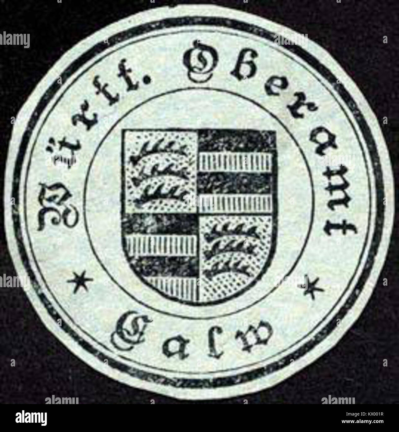 Siegelmarke Württembergisches Oberamt - Calw W0228018 Stock Photo
