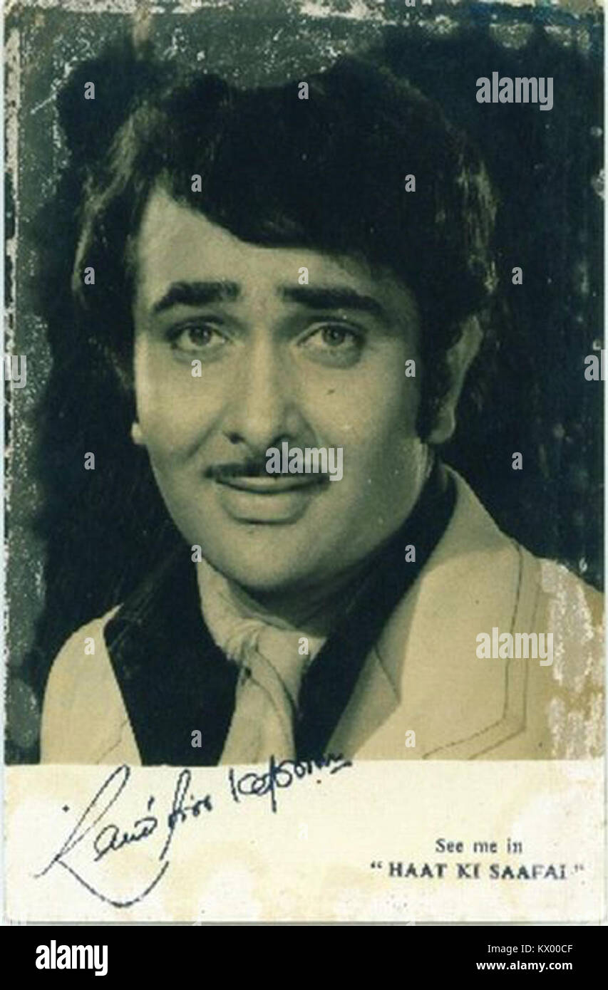 Signed photo of movie actor Randhir Kapoor (2 Stock Photo - Alamy