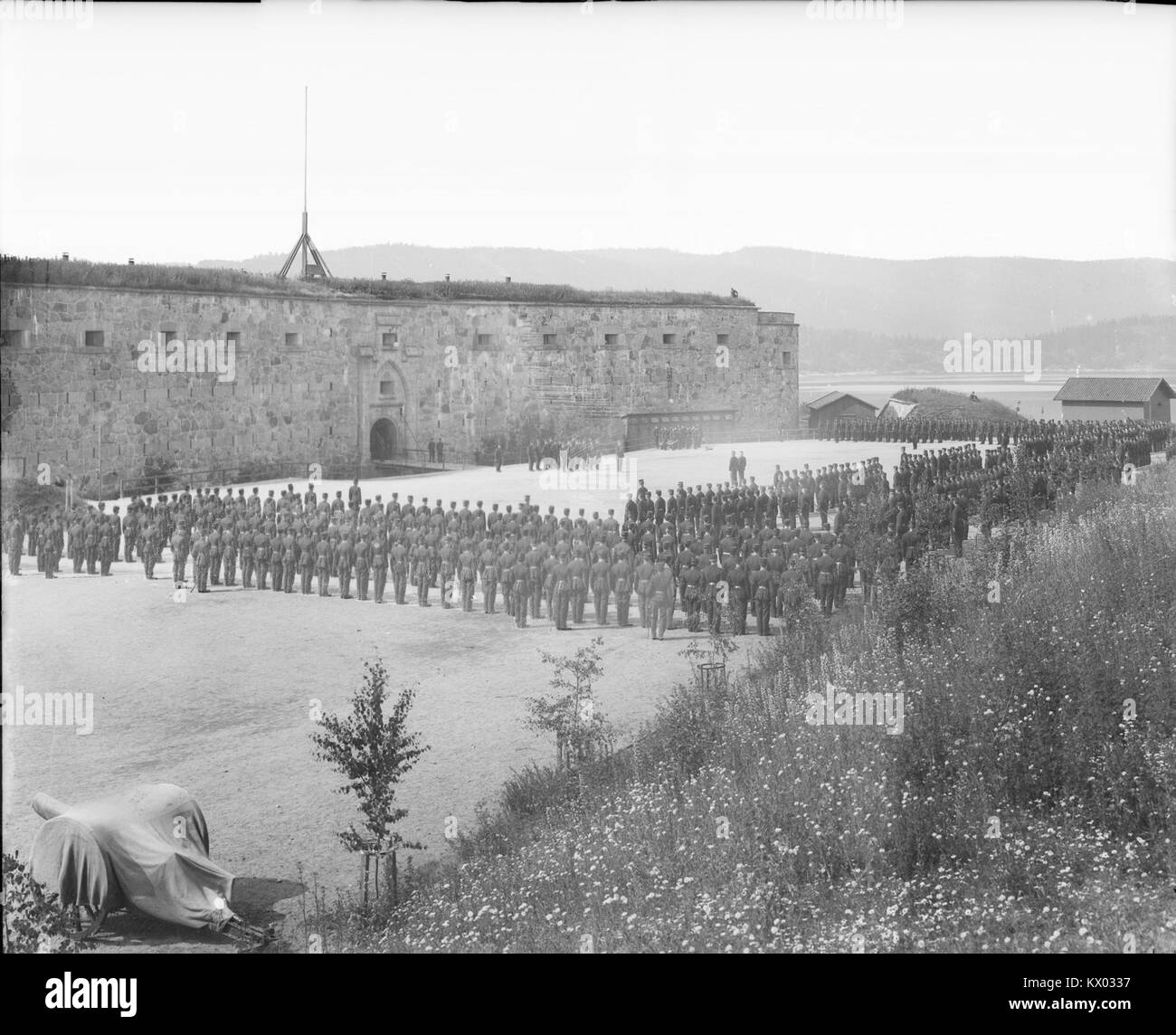 A Historical Photograph Showing A Military Lineup Depicting Soldiers a-historical-photograph-showing-a-military-lineup-depicting-soldiers