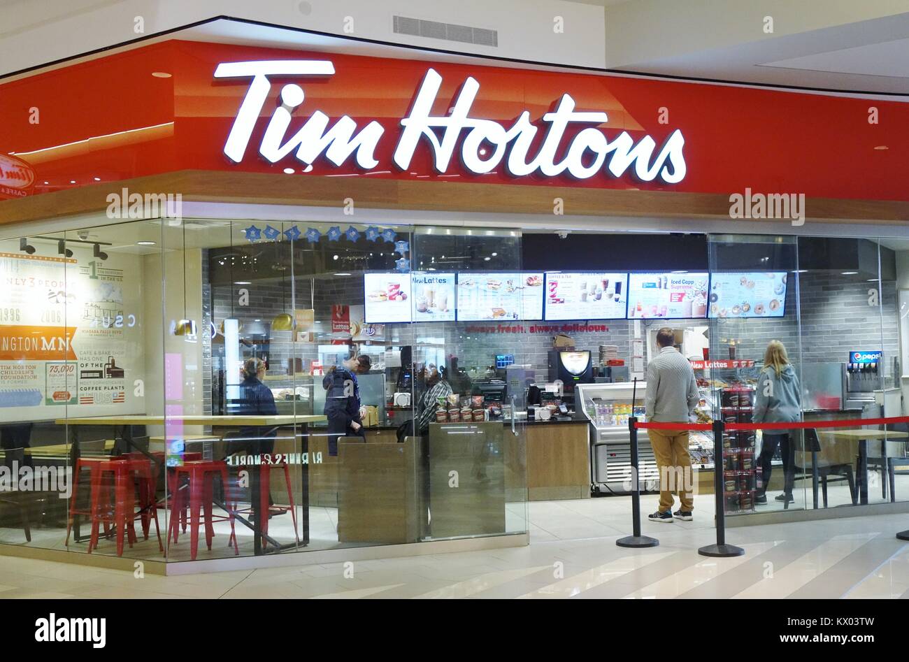 The Tim Hortons storefront at the Mall of America in Bloomington, Minnesota, USA. Stock Photo