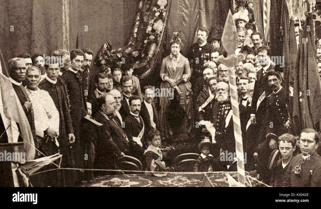 Missa campal celebrada em ação de graças pela Abolição da Escravatura no Brasil, 1888 - Corte Stock Photo