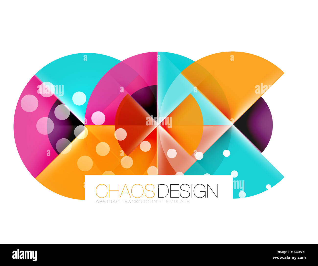 Geometric abstract composition - circles layout with light effects ...
