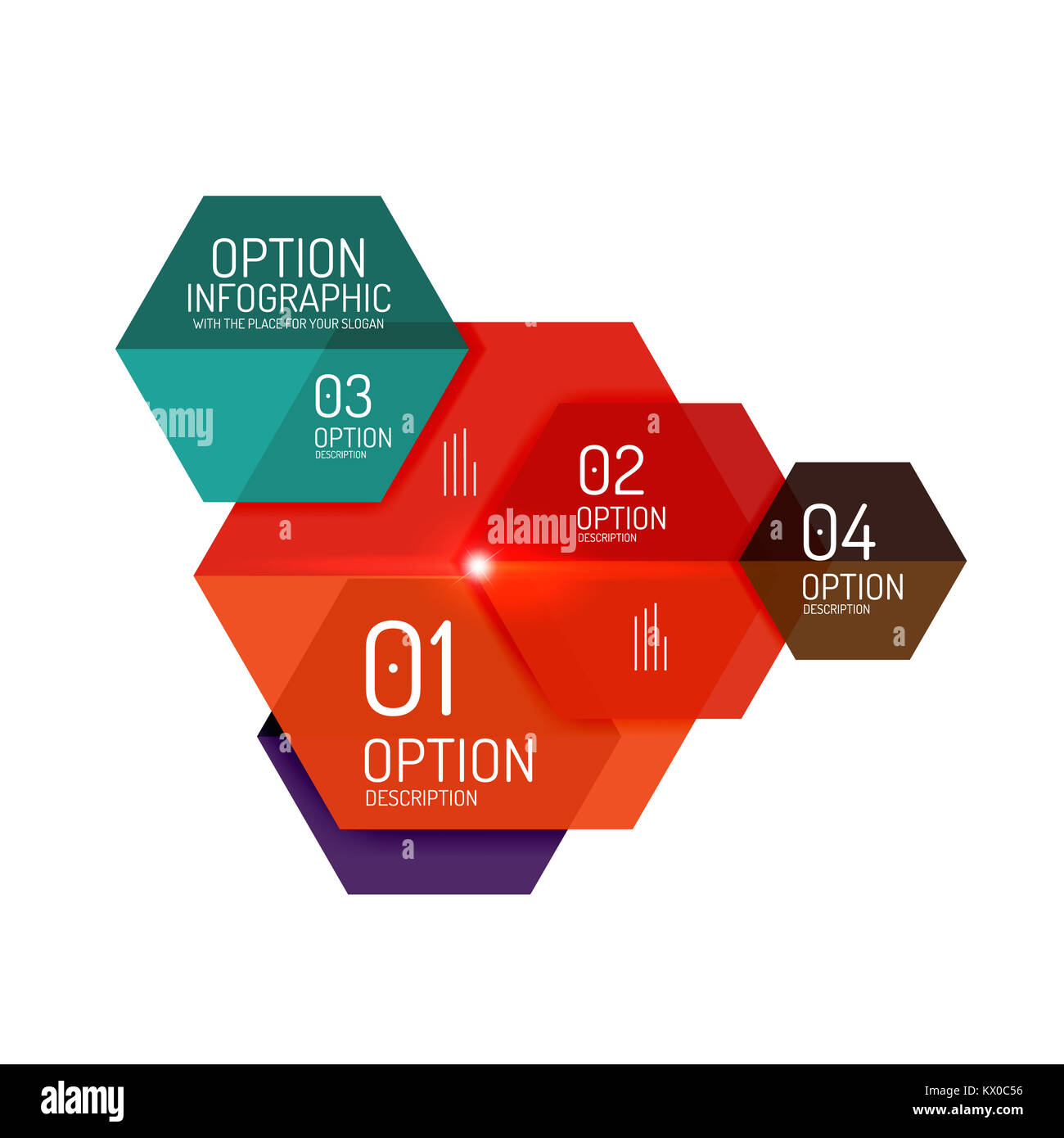 Paper business option button infographic templates, illustration Stock
