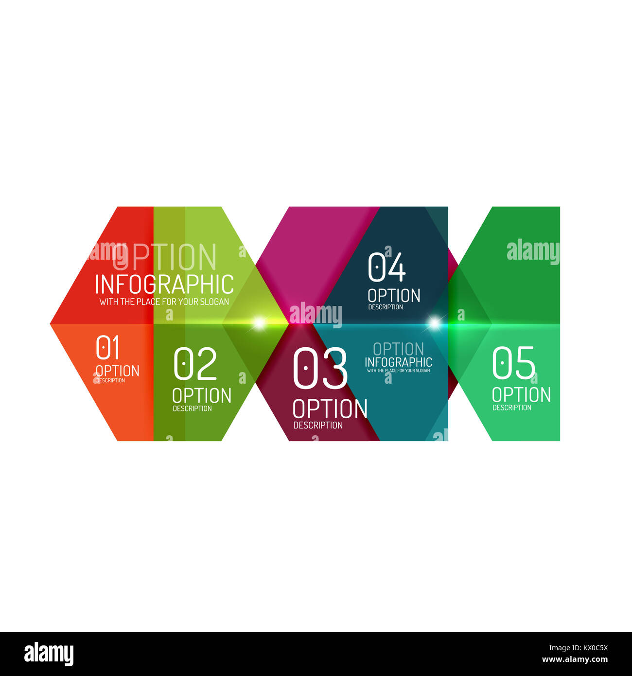 Paper business option button infographic templates, illustration Stock