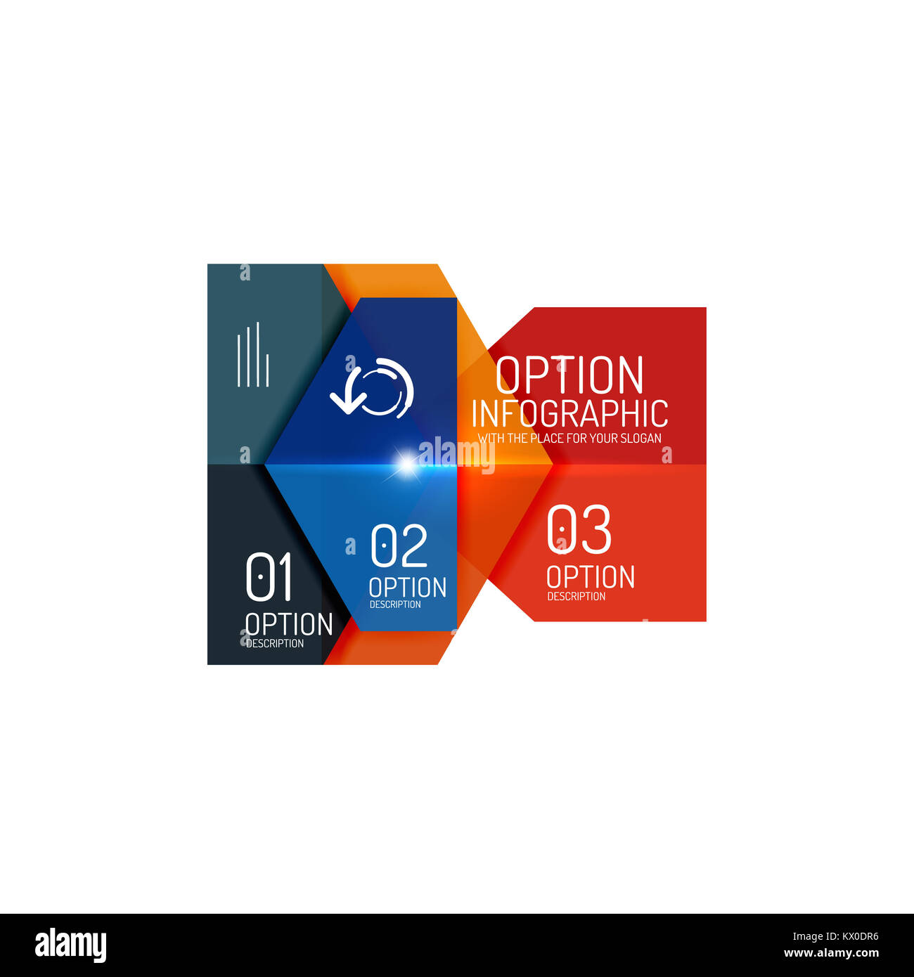 Paper business option button infographic templates, illustration Stock