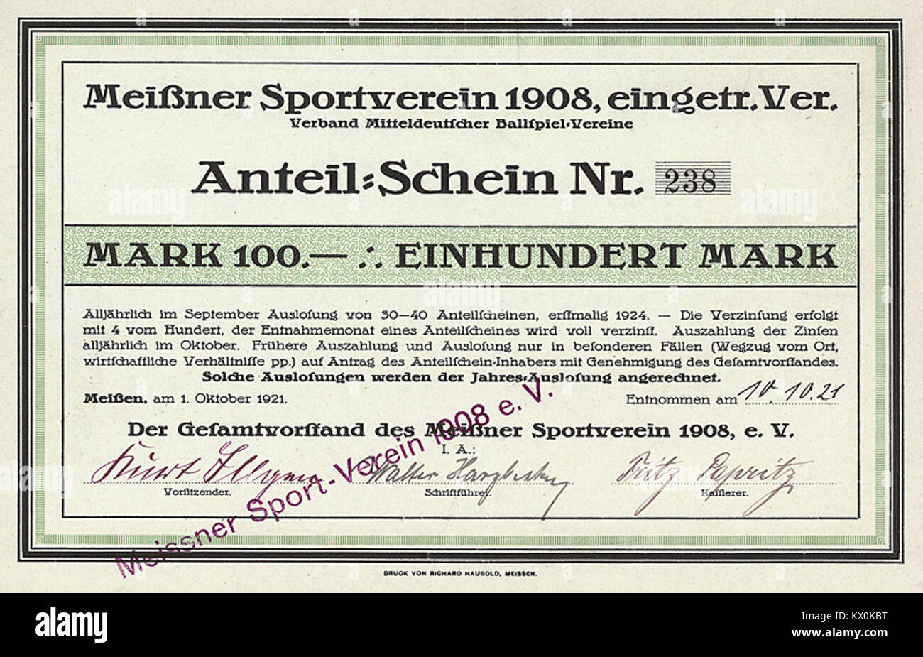 Meißner Sportverein 1921 Stock Photo