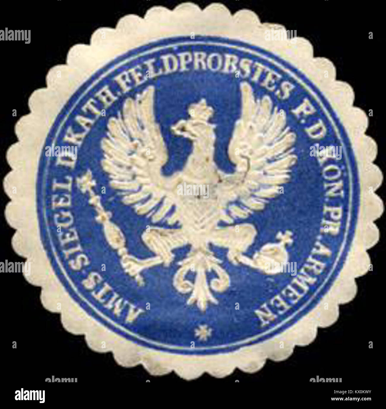 Siegelmarke Amts - Siegel des Katholischen Feldprobstes für die Königlich Preussischen Armeen W0214033 Stock Photo