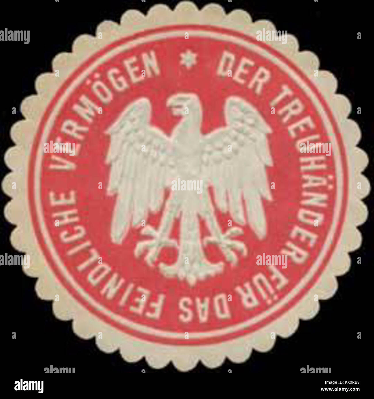 Siegelmarke Der Treuhänder für das feindliche Vermögen W0355992 Stock Photo