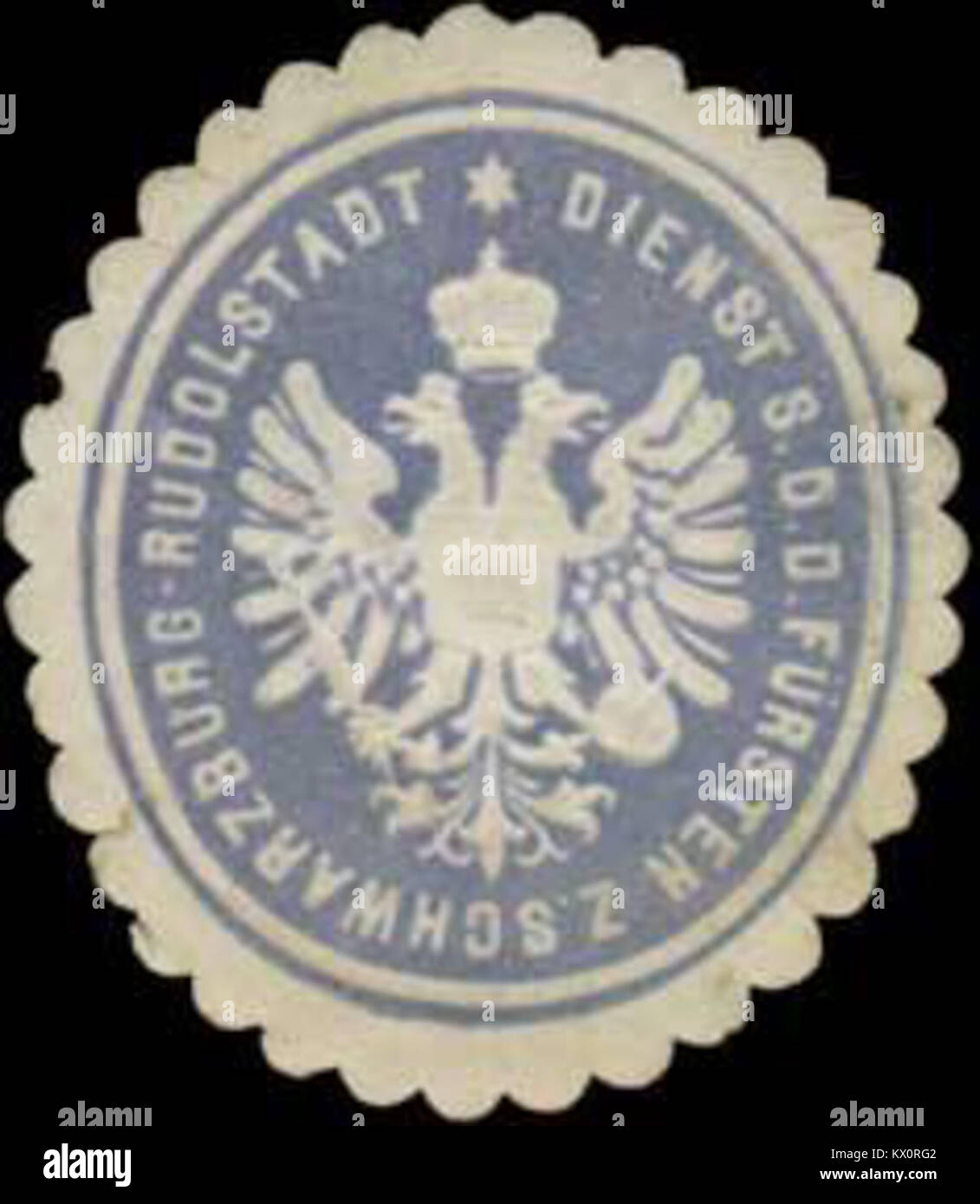 Siegelmarke Dienstsiegel des Fürsten zu Schwarzburg-Rudolstadt W0337942 Stock Photo