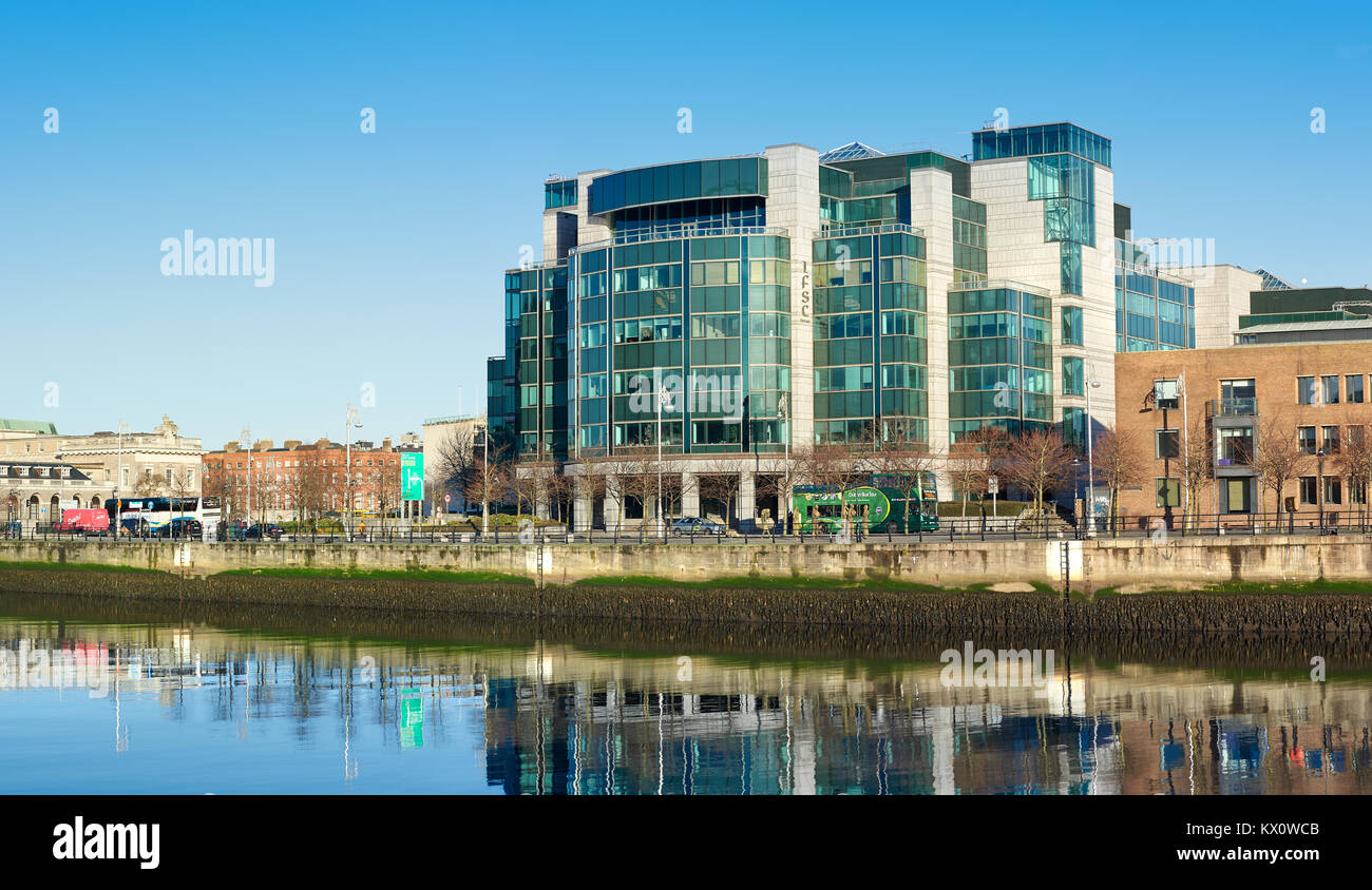 DUBLIN, IRELAND 4 FEBRUARY 2017 IFSC Custom House Quays built in the