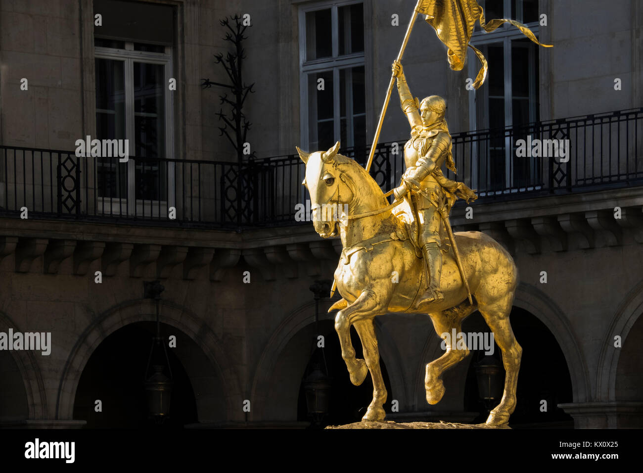 France, Paris (75), Joanne of Arc statue in Place des Pyramides Stock Photo