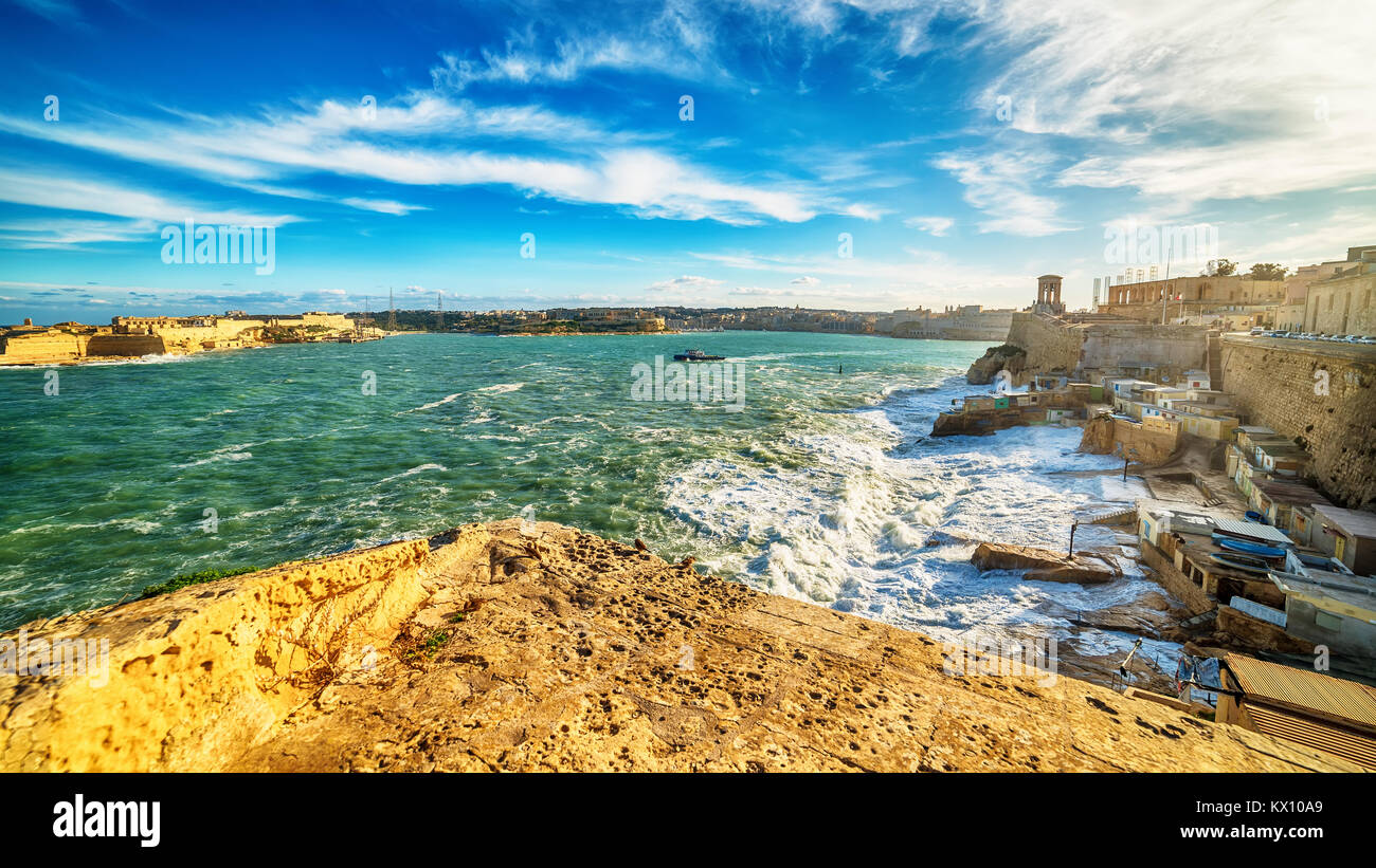 Malta: Valletta, Il-Kalkara, Il-Birgu and the Grand Harbour Stock Photo