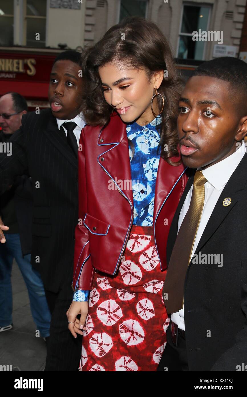 Zendaya seen arriving at Global studios for Capital Radio Featuring