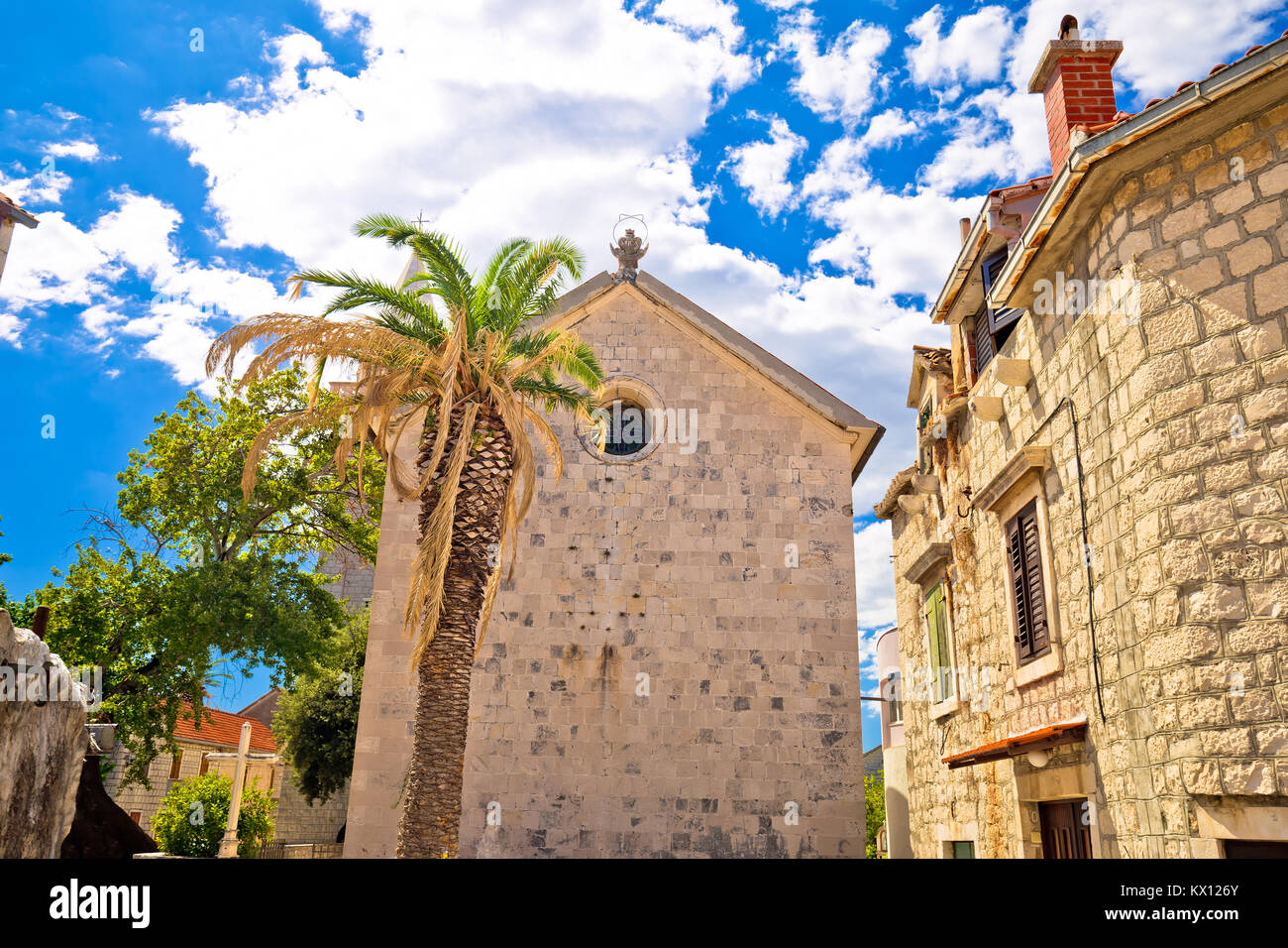 Kastel Stafilic church and landmarks view, Split region in Dalmatia ...