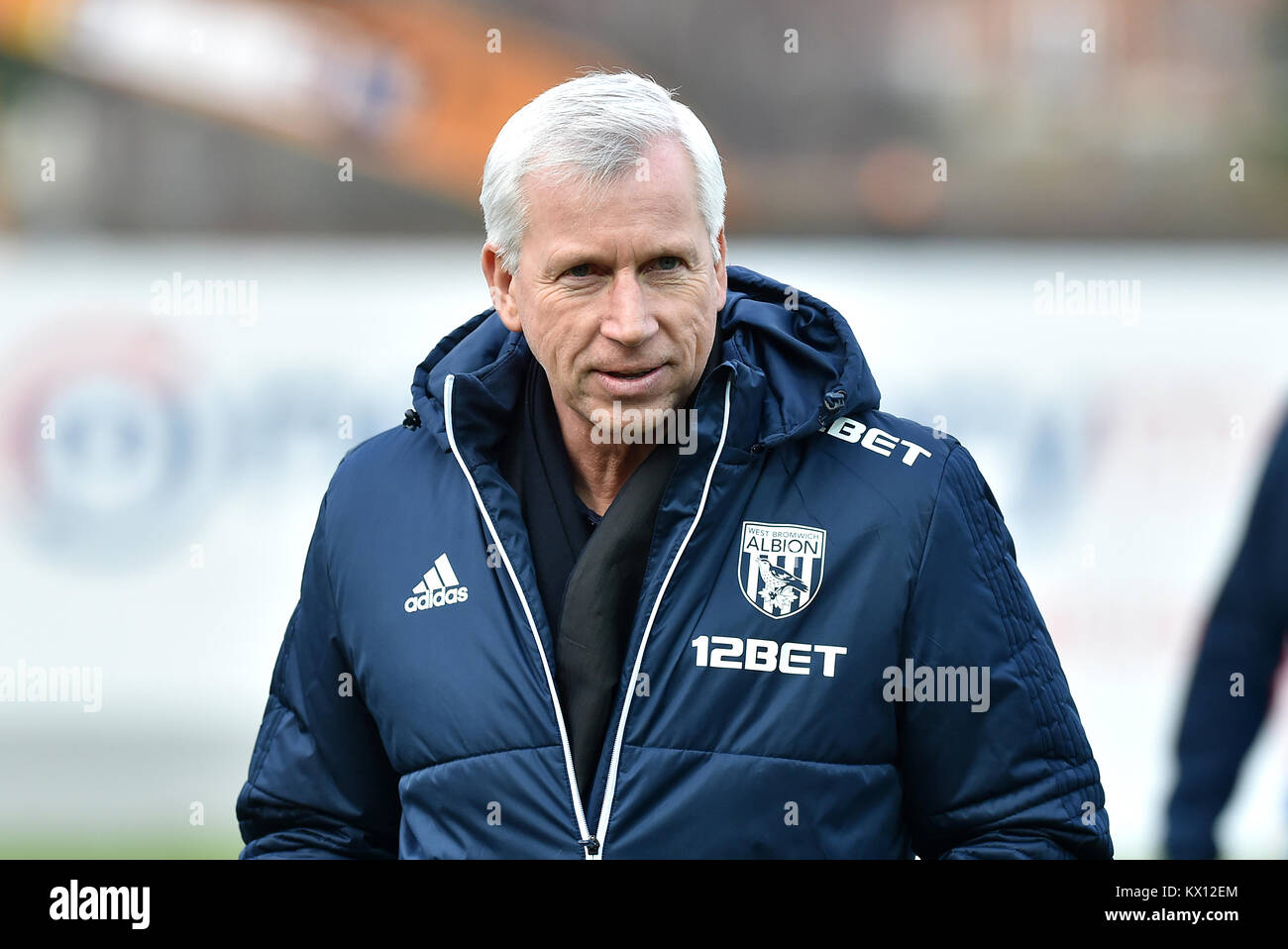 West Bromwich Albion manager Alan Pardew prior to the FA Cup, third round match at St James' Park, Exeter. PRESS ASSOCIATION Photo. Picture date: Saturday January 6, 2018. See PA story SOCCER Exeter. Photo credit should read: Simon Galloway/PA Wire. RESTRICTIONS: No use with unauthorised audio, video, data, fixture lists, club/league logos or 'live' services. Online in-match use limited to 75 images, no video emulation. No use in betting, games or single club/league/player publications. Stock Photo
