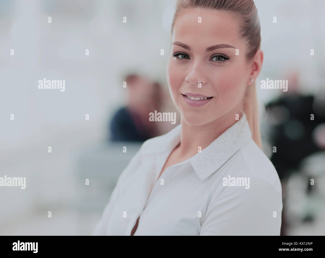 Portrait of happy smiling business woman Stock Photo - Alamy