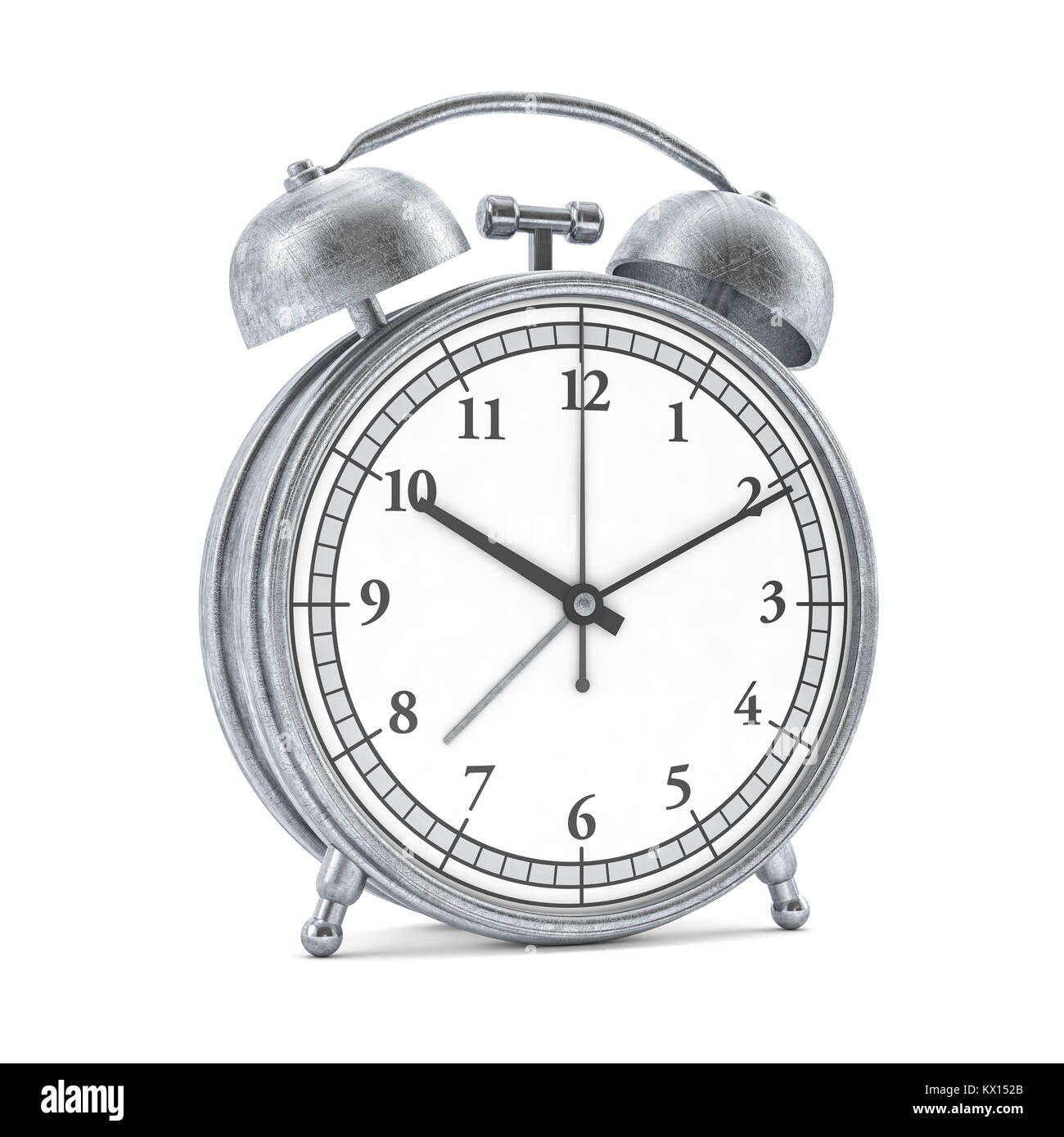 Old style alarm clock isolated on white. 3d rendering Stock Photo Alamy