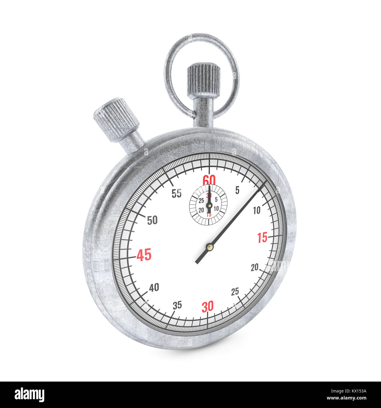 Realistic Classic Stopwatch Isolated on White. 3d rendering Stock Photo ...
