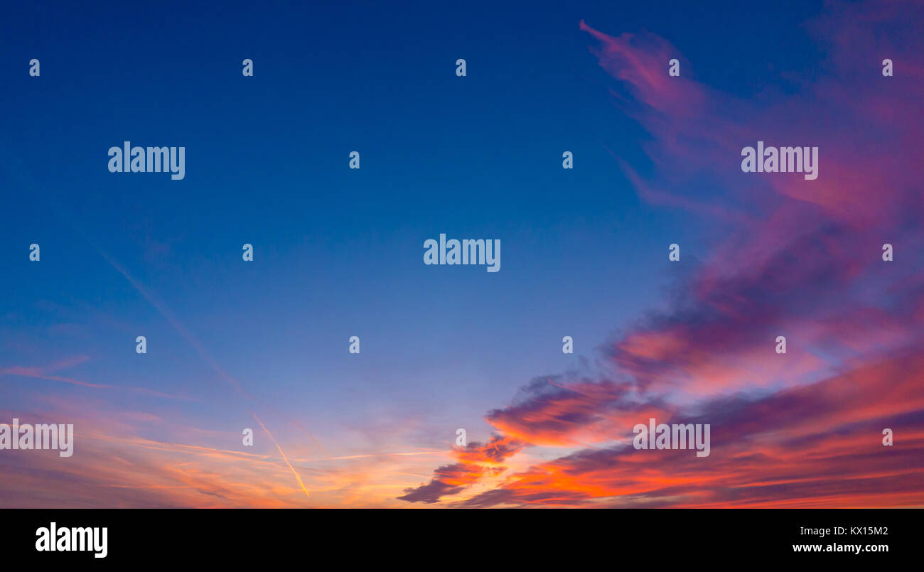 Pink clouds at a sunset Stock Photo Alamy