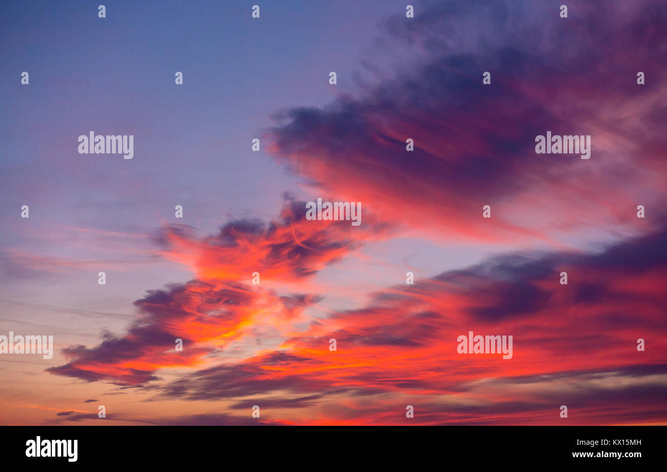 Pink clouds at a sunset Stock Photo - Alamy
