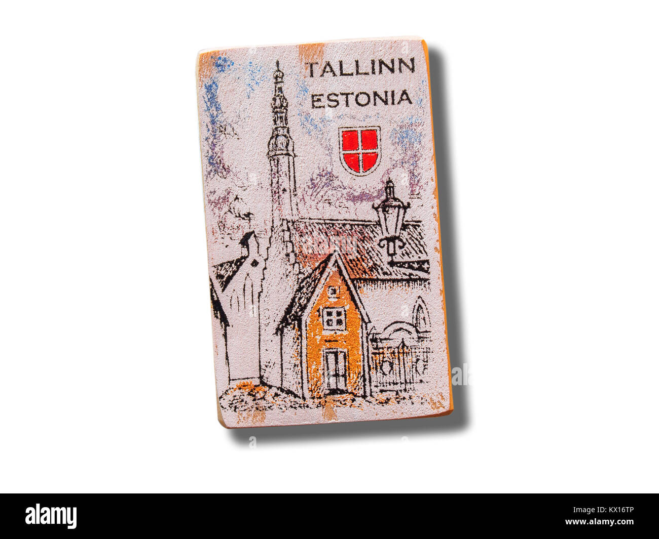 Tallinn (Estonia) souvenir refrigerator magnet The Good Soldier Svejk isolated on white background Stock Photo