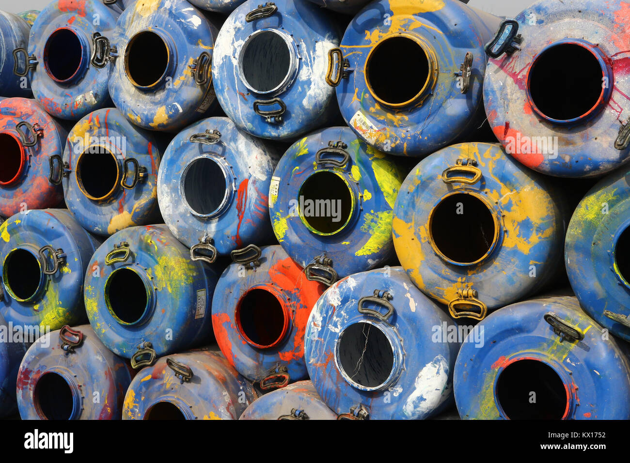 Color plastic waste drums hi-res stock photography and images - Alamy