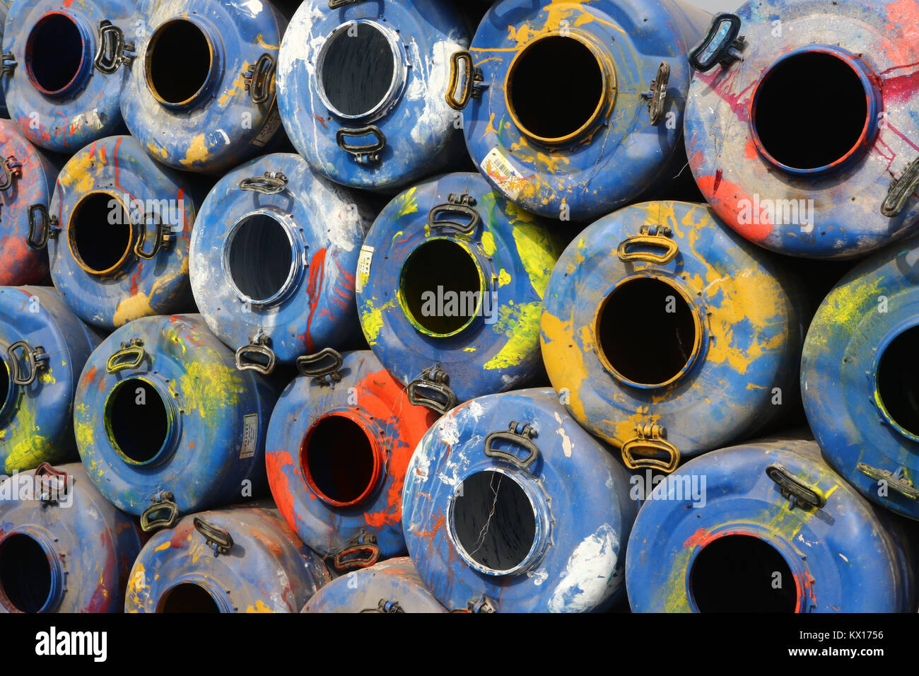 plastic ToxicWaste Drums Stock Photo Alamy