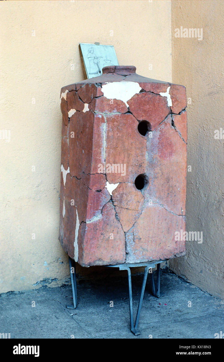 Ancient Antique Terracotta Oven, Stove or Hittite Cooker (c2nd millennium BC) discovered in the Region of Tokat, Turkey Stock Photo