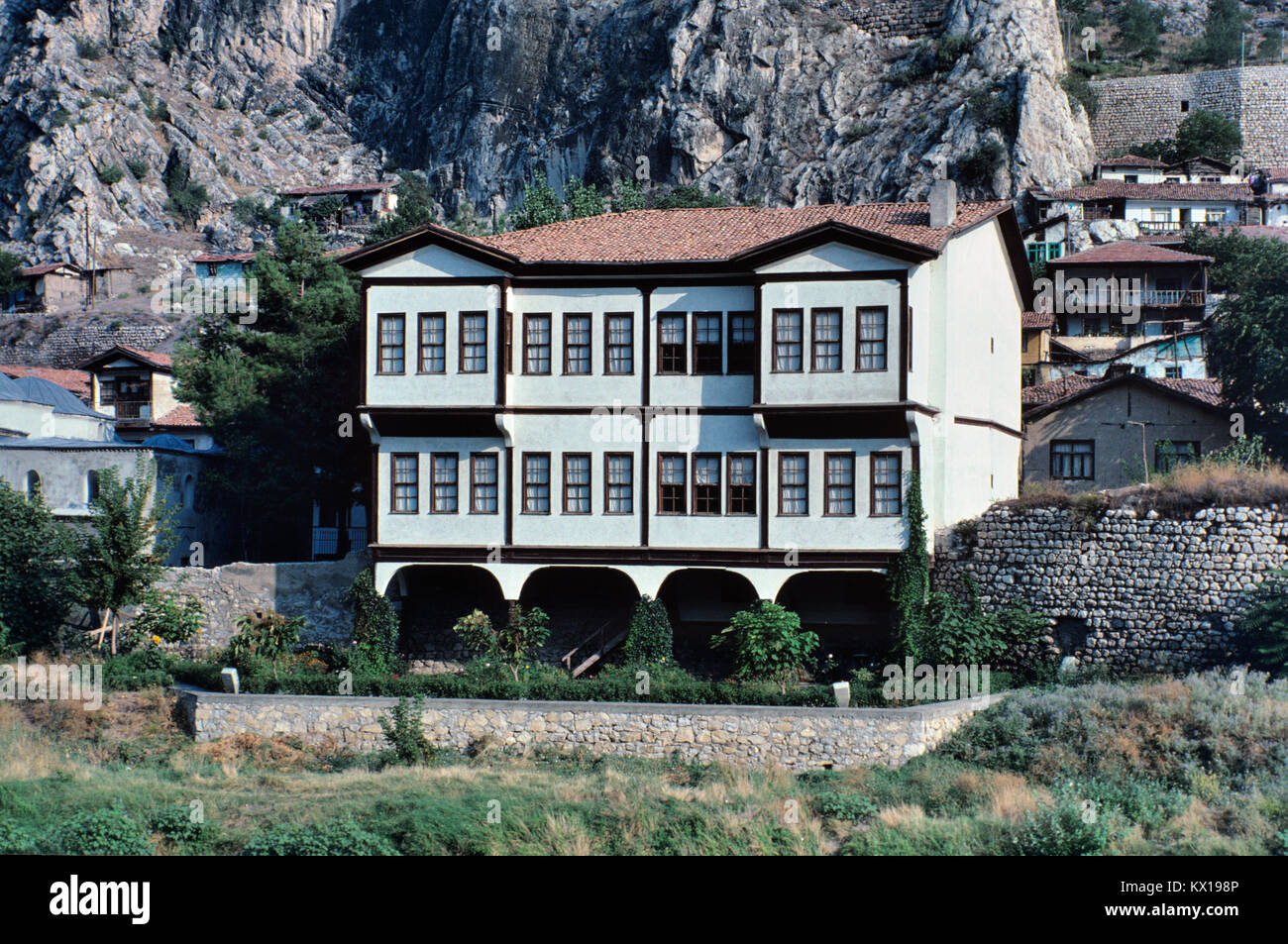 Traditional or Historic Ottoman Wooden Turkish House on Banks of the Yesilirmak River Amasya