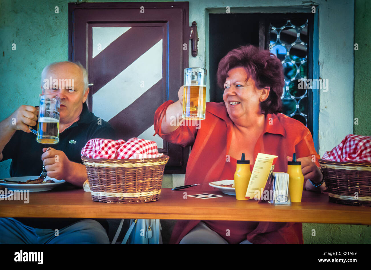 European German senior citizens. Stock Photo