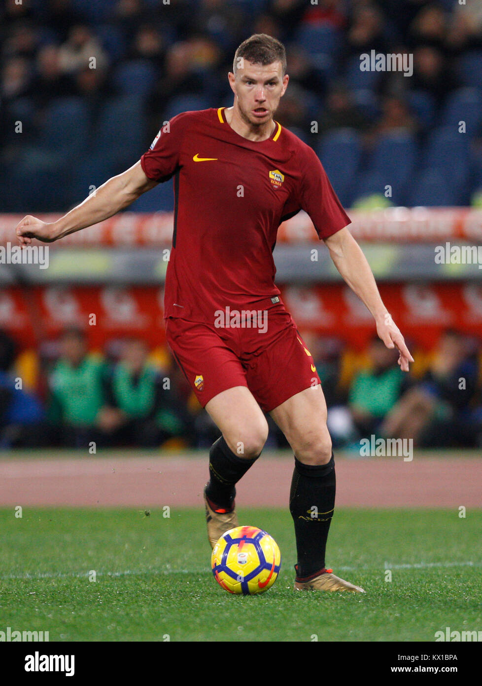 Rome, Italy. 06th Jan, 2018. Roma s Edin Dzeko in action during the ...