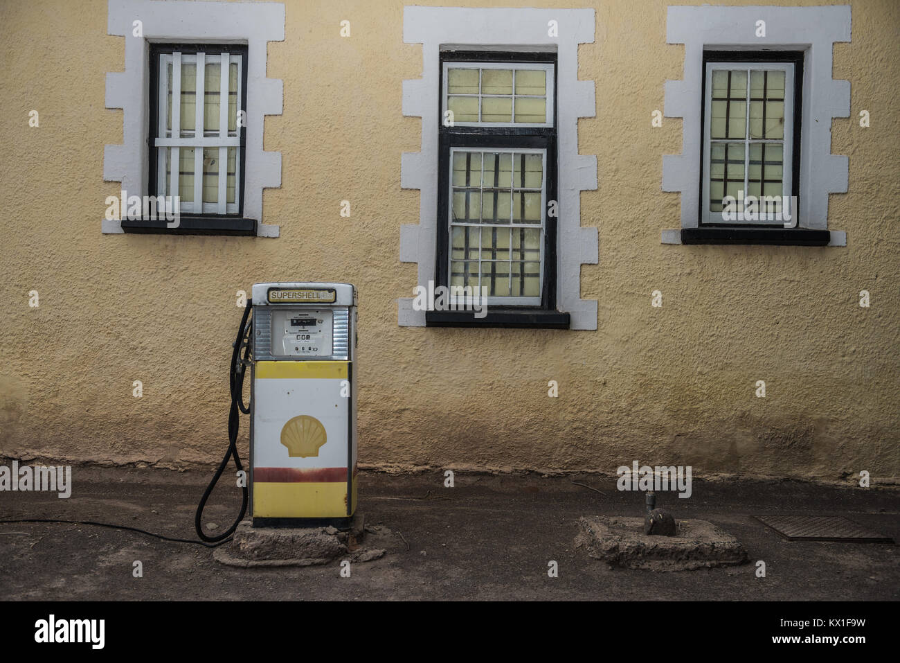 A vintage petrol pump in the Northern Cape, South Africa Stock Photo