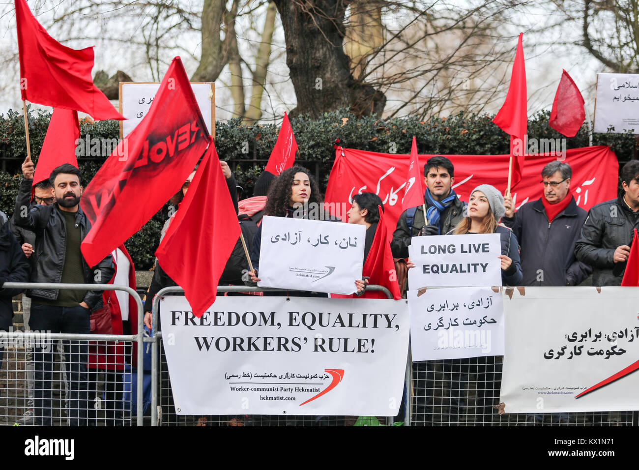 Protestand Rally London, UK. 6th January, 2018. Protest and rally outside the Embassy of ...